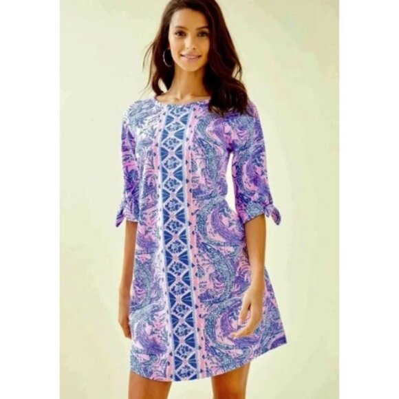 Lilly Pulitzer Preston 3/4 sleeve shift dress maybe gator 30149 - Picture 1 of 8